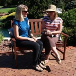 Sunnydaze Decor Sunnydaze Outdoor Meranti Wood With Teak Oil Finish Modern Rustic Wooden 2-Person Bench Seat - Brown -Sunnydaze Decor GUEST cfad16fd 2bf6 4ac0 86e5 4b90fde95bb0