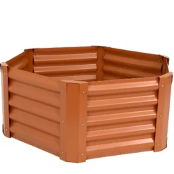 Sunnydaze Decor Sunnydaze Raised Powder-Coated Steel Hexagon Planter Garden Bed Kit For Plants, Flowers, Vegetables And Herbs - 41" W X 16" Deep -Sunnydaze Decor GUEST d095b718 acf4 4783 ae2d 710095b6c583