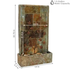Sunnydaze Decor Sunnydaze 32"H Electric Slate And Metal Climbing Vines Outdoor Water Fountain With LED Light -Sunnydaze Decor GUEST d4892f54 49c6 481d 8340 2dfa81adf009