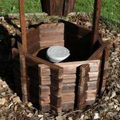 Sunnydaze Decor Sunnydaze Outdoor Fir Wood Wishing Well Garden Planter With Hanging Flower Bucket For Garden Or Yard - 45" H - Brown -Sunnydaze Decor GUEST d4e6954d dbca 4f52 af45 943a52df3519