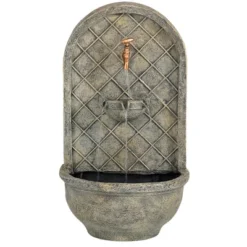 Sunnydaze Decor Sunnydaze 26"H Solar Polystone Messina Outdoor Wall-Mount Water Fountain -Sunnydaze Decor GUEST d58b023b fbe9 4124 a001 f7e4560f53ee