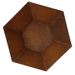 Sunnydaze Decor Sunnydaze Outdoor Camping Or Backyard Hexagon Rustic Affinity Fire Pit Bowl On Pedestal Stand - 23" - Oxidized Rust -Sunnydaze Decor GUEST d6374b66 07d6 4ba2 9cb8 9d64e3c1684c