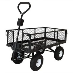 Sunnydaze Decor Sunnydaze Outdoor Lawn And Garden Heavy-Duty Durable Steel Mesh Utility Dump Wagon Cart With Removable Sides -Sunnydaze Decor GUEST d853f163 da9e 4aee b9a2 f05d7d63f929