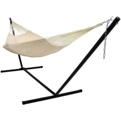 Sunnydaze Decor Sunnydaze Mayan Family Hammock Hand-Woven XXL Thick Cord With Stand - 400 Lb Weight Capacity/15' Stand -Sunnydaze Decor GUEST d9085c03 8211 4d8b a304 ebee4b482be6