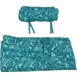 Sunnydaze Decor Sunnydaze Outdoor Weather-Resistant Polyester Quilted Hammock Cushion Pad And Hammock Pillow With Ties - Cool Blue Tropics -Sunnydaze Decor GUEST d985cd39 8c84 403c 94e0 f916c062d343