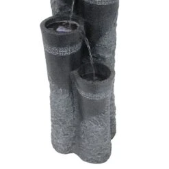 Sunnydaze Decor Sunnydaze 41"H Electric Polystone 4-Tier Staggered Pillars Outdoor Water Fountain With LED Lights -Sunnydaze Decor GUEST d9c0ea1c 4291 4cdd b01a 43d20b3950c1