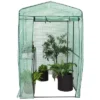 Sunnydaze Decor Sunnydaze Outdoor Portable Growing Rack Petite Deluxe Mini Walk-In Greenhouse With Roll-Up Door - 1 Shelf - Green