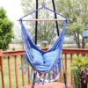 Sunnydaze Decor Sunnydaze Double Cushion Hanging Rope Hammock Chair Swing - 265 Lb Weight Capacity - Cornflower Stripes