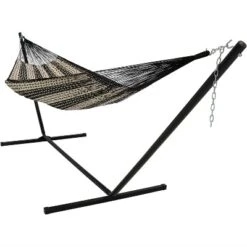 Sunnydaze Decor Sunnydaze Mayan Family Hammock Hand-Woven XXL Thick Cord With Stand - 400 Lb Weight Capacity/15' Stand -Sunnydaze Decor GUEST dbe14fd2 a098 4cca a8d7 8aba34f9c933