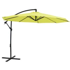 Sunnydaze Decor Sunnydaze Outdoor Steel Cantilever Offset Patio Umbrella With Air Vent, Crank, And Base - 9.25' -Sunnydaze Decor GUEST e198a5b1 901a 4da9 80c9 6edeab5444fb