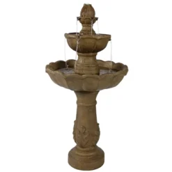 Sunnydaze Decor Sunnydaze 38"H Electric Resin 2-Tier Blooming Flower Outdoor Water Feature -Sunnydaze Decor GUEST e248974d e0d7 4907 bc39 a681aee15045