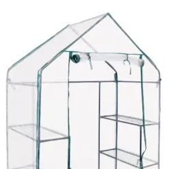 Sunnydaze Decor Sunnydaze Outdoor Portable Tiered Growing Rack Deluxe Walk-In Greenhouse With Roll-Up Door - 4 Shelves - Clear - 54" X 28" X 77" -Sunnydaze Decor GUEST e24f2ddc 5241 46f3 8b08 2a108d9b3408