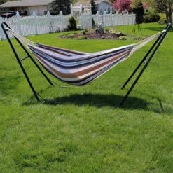 Sunnydaze Decor Sunnydaze Large Double Brazilian Hammock With Universal Stand - 450 Lb Weight Capacity