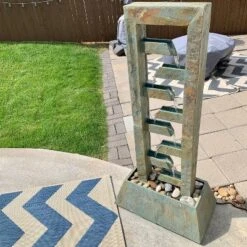 Sunnydaze Decor Sunnydaze 49"H Electric Natural Stacked Slate Column Outdoor Water Fountain -Sunnydaze Decor GUEST e5d0ed22 6ef1 4fe1 a546 9a70d7ae760e