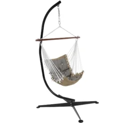 Sunnydaze Decor Sunnydaze Large Tufted Victorian Hammock Chair Swing With C-Stand - 300 Lb Weight Capacity -Sunnydaze Decor GUEST e9e9c5b3 0918 4118 baa3 a79a5526a390