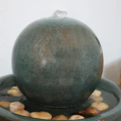 Sunnydaze Decor Sunnydaze Indoor Home Decorative Smooth Glazed Ceramic Orb Tabletop Water Fountain Feature - 7" - Green -Sunnydaze Decor GUEST eb6d0470 4ddf 49ab b5ec 84813ff642a3