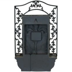 Sunnydaze Decor Sunnydaze 33"H Electric Polystone French Lily Design Outdoor Wall-Mount Water Fountain -Sunnydaze Decor GUEST ecb94fce f235 4fda ab65 faea645b20c3