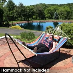 Sunnydaze Decor Sunnydaze Portable Heavy-Duty Steel Hammock Stand Only For Camping And Spreader Bar Styles - 330 Lb Capacity/10' Stand - Black -Sunnydaze Decor GUEST edb53c7b 6d1d 4e19 834b 9ca157cf8aab