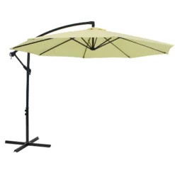 Sunnydaze Decor Sunnydaze Outdoor Steel Cantilever Offset Patio Umbrella With Air Vent, Crank, And Base - 9.25' -Sunnydaze Decor GUEST f2881962 7af0 448b 8136 86d454c36680