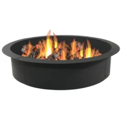 Sunnydaze Decor Sunnydaze Outdoor Heavy-Duty Steel Portable Above Ground Or In-Ground Round Fire Pit Liner Ring - Black -Sunnydaze Decor GUEST f7c653df 9597 47f7 9a9a 9bfaae23a2b5