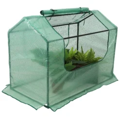 Sunnydaze Decor Sunnydaze Mini Greenhouse With 2 Zippered Side Doors - Green -Sunnydaze Decor GUEST fa8315fb 7c1c 411d b8b3 776e3cafdcba