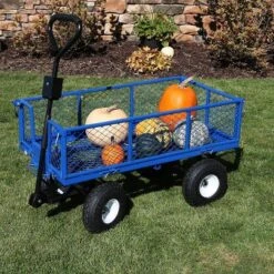 Sunnydaze Decor Sunnydaze Outdoor Lawn And Garden Heavy-Duty Durable Steel Mesh Utility Dump Wagon Cart With Removable Sides -Sunnydaze Decor GUEST fb94ac47 2132 4bae 9133 b34b9da64f53