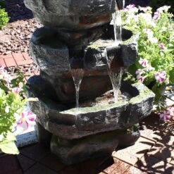 Sunnydaze Decor Sunnydaze 31"H Electric Polyresin And Fiberglass Large Rock Quarry Waterfall Outdoor Water Fountain With LED Lights -Sunnydaze Decor GUEST fbc82162 7b4b 47db b3f2 b25856be6ba0