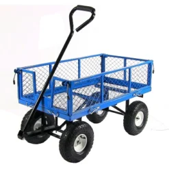 Sunnydaze Decor Sunnydaze Outdoor Lawn And Garden Heavy-Duty Steel Utility Cart With Removable Sides And Weather-Resistant Polyester Liner -Sunnydaze Decor GUEST ff3b8e74 eb60 4464 bee6 da741929d3a6