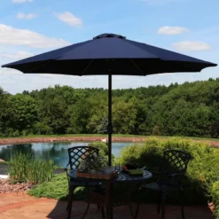 Sunnydaze Decor Sunnydaze Outdoor Aluminum Solution-Dyed Sunbrella Patio Umbrella With Auto Tilt And Crank - 9'