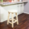 Sunnydaze Decor Sunnydaze Unfinished Wood Round Top Counter-Height Stool - Fir Wood - 24"