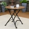 Sunnydaze Decor Sunnydaze Indoor/Outdoor Chestnut Wood Portable Folding Round Patio Bistro Table - 32" - Brown