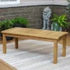 Sunnydaze Decor Sunnydaze Outdoor Solid Teak Wood With Light Stained Finish Rectangular Coffee Table - 44" - Light Brown