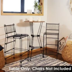 Sunnydaze Decor Sunnydaze Indoor Modern Furniture Steel Wire Bar Table With Faux Woodgrain Tabletop - Brown -Sunnydaze Decor GUEST 14e17dae 9bd9 4622 a8e5 f7cda4878bb6