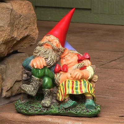 Sunnydaze Decor Sunnydaze Al And Anita On Bench Indoor/Outdoor Lightweight Resin Garden Gnome Couple Outdoor Lawn Statue - 8" H 1 Sunnydaze Decor Sunnydaze Al And Anita On Bench Indoor/Outdoor Lightweight Resin Garden Gnome Couple Outdoor Lawn Statue - 8" H