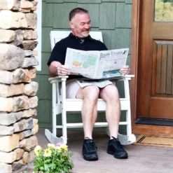 Sunnydaze Decor Sunnydaze Outdoor Rustic Comfort HDPE Rocking Chair - 300 Lb Capacity -Sunnydaze Decor GUEST 3a2ec491 cb0d 4730 9852 a50dae7c6a4d