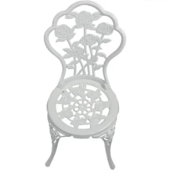 Sunnydaze Decor Sunnydaze Flower Design Cast Aluminum Bistro Set With Cast Iron Legs, White, 3pc -Sunnydaze Decor GUEST 3a41d836 c5e0 4bfe 8ec9 6ee73213d514