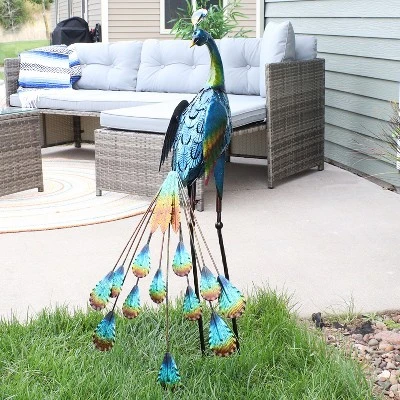 Sunnydaze Decor Sunnydaze Metal Peacock Outdoor Garden Yard Art Statue Sculpture - 34" 1 Sunnydaze Decor Sunnydaze Metal Peacock Outdoor Garden Yard Art Statue Sculpture - 34"