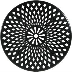 Sunnydaze Decor Sunnydaze Outdoor Crossweave Design Black Cast Aluminum Round Patio Dining Table With Umbrella Hole -Sunnydaze Decor GUEST 3eae8584 57a2 4177 9f8a a713a4bb6557