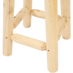 Sunnydaze Decor Sunnydaze Unfinished Wood Round Top Counter-Height Stool - Fir Wood - 24" -Sunnydaze Decor GUEST 4067cb11 9b6b 4a58 b742 79223b531f87