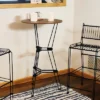 Sunnydaze Decor Sunnydaze Indoor Modern Furniture Steel Wire Bar Table With Faux Woodgrain Tabletop - Brown
