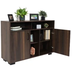 Sunnydaze Decor Sunnydaze Indoor Anthony Sideboard Storage Buffet Cabinet With Shelves - 48.5" -Sunnydaze Decor GUEST 63e2eb89 008e 449a bbc2 6a9dd508c3d5