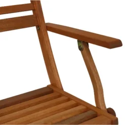 Sunnydaze Decor Sunnydaze Outdoor Meranti Wood With Teak Oil Finish Folding Patio Dining Table And Chairs - Brown - 5pc -Sunnydaze Decor GUEST 647509c1 198b 48f3 a028 1e8825229205