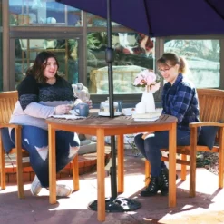 Sunnydaze Decor Sunnydaze Outdoor Meranti Wood With Teak Oil Finish Wooden Round Patio Family Dining Table - 42" - Brown -Sunnydaze Decor GUEST 686f467c b3b2 44cd 972a 4a36506bce7d