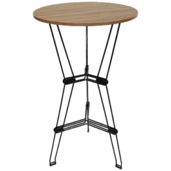 Sunnydaze Decor Sunnydaze 3-Piece Indoor Furniture Steel Wire Bar Set With Faux Woodgrain Tabletop - Brown - 3 Pc -Sunnydaze Decor GUEST 69f4a21a 9162 46f6 aa2d daeaf16f4c6b