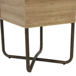 Sunnydaze Decor Sunnydaze Indoor Industrial-Style Nightstand With Open Shelf - MDP - Brown -Sunnydaze Decor GUEST 6b05e214 5601 4176 bd57 62158d7ef70d
