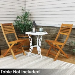 Sunnydaze Decor Sunnydaze Outdoor Meranti Wood With Teak Oil Finish Wooden Folding Patio Bistro Chairs Set - Brown - 2pk -Sunnydaze Decor GUEST 6d3f84d3 dee9 4578 8c10 5618ff729caf