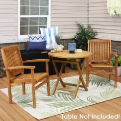 Sunnydaze Decor Sunnydaze Outdoor Solid Teak Wood Slat-Back Patio Dining Armchair -Sunnydaze Decor GUEST 730c27e5 1968 4dec 8cbd 6f3c488f9d16