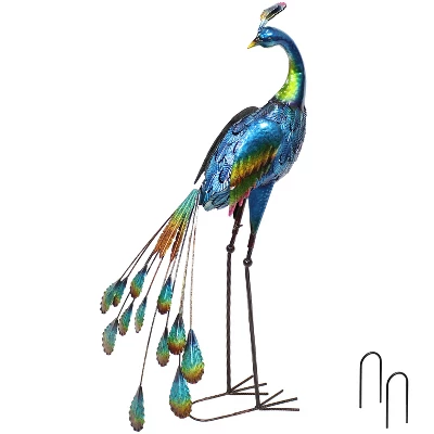 Sunnydaze Decor Sunnydaze Metal Peacock Outdoor Garden Yard Art Statue Sculpture - 34" 7 Sunnydaze Decor Sunnydaze Metal Peacock Outdoor Garden Yard Art Statue Sculpture - 34" - Image 7