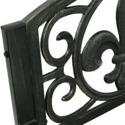 Sunnydaze Decor Sunnydaze Traditional Fleur-de-Lis Design Cast Iron And Steel Outdoor Rocking Chair -Sunnydaze Decor GUEST 81284358 dd08 4f7e 8d78 ef661f16e99c