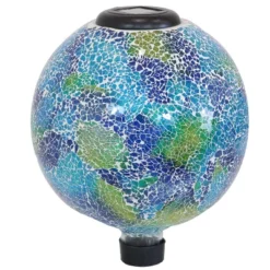 Sunnydaze Decor Sunnydaze Crackled Glass Azul Terra Design Indoor/Outdoor Garden Gazing Globe With LED Solar Light - 10" Diameter - Blue And Green 14 Sunnydaze Decor Sunnydaze Crackled Glass Azul Terra Design Indoor/Outdoor Garden Gazing Globe With LED Solar Light - 10" Diameter - Blue And Green -Sunnydaze Decor GUEST 88f2cafc 1695 4963 b612 e23eae02b460
